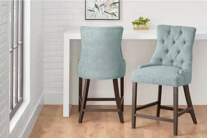Bakerford Aloe Blue Upholstered Counter Stool