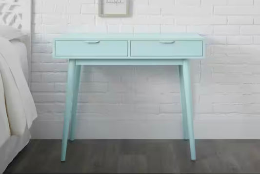 Amerlin Seafoam Blue Wood Desk