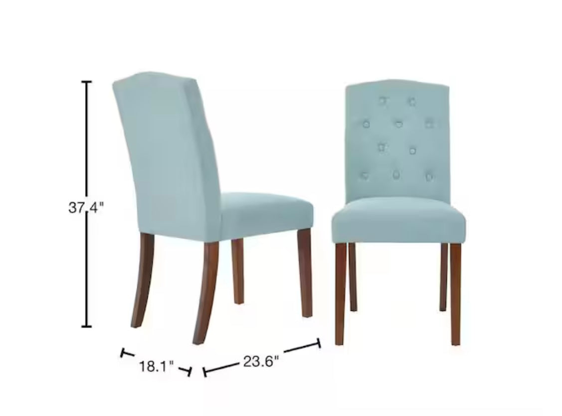 Beckridge Aloe Blue Tufted Upholstered Dining Chair