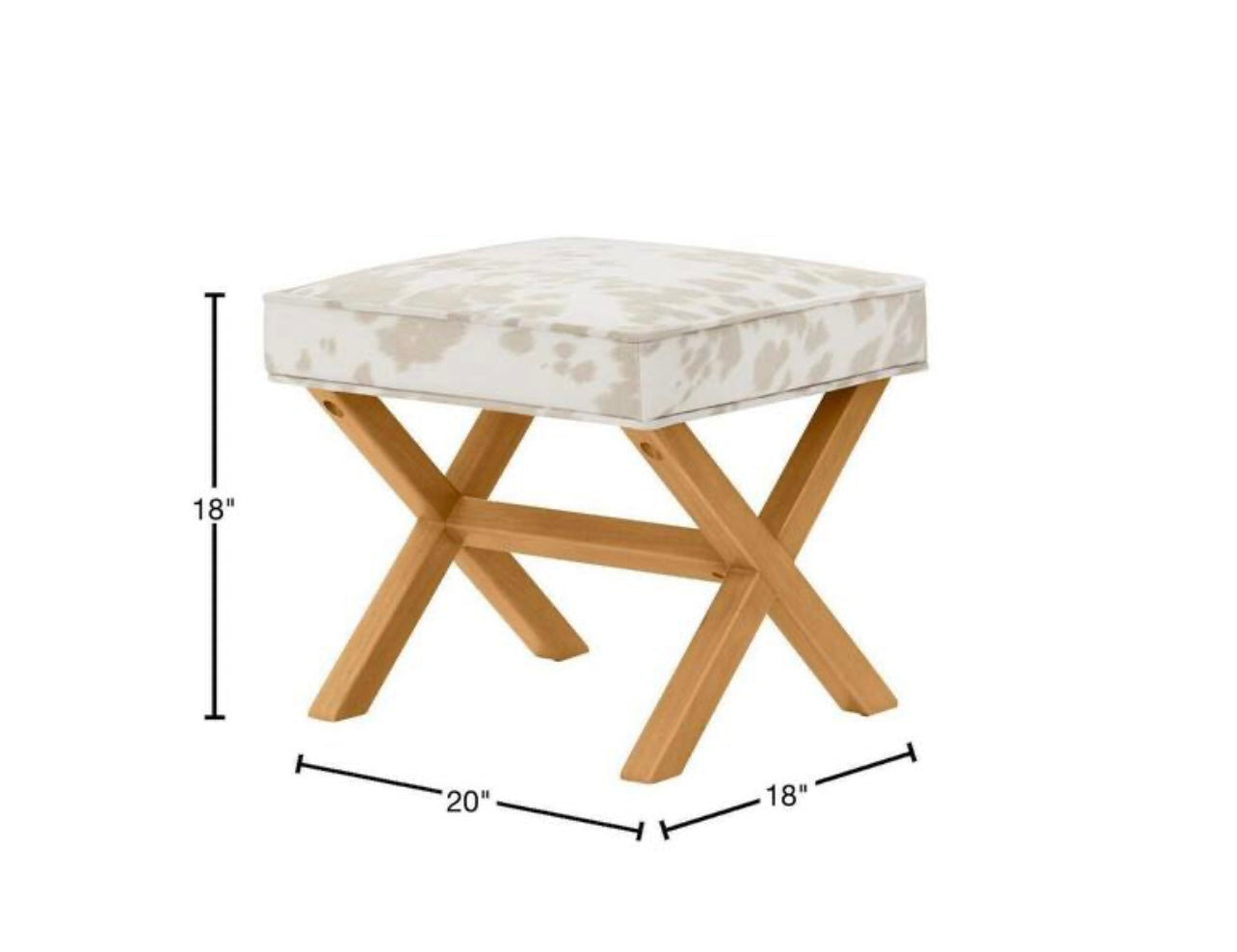 Eleanor Upholstered Cowprint Ottoman & Accent Stool