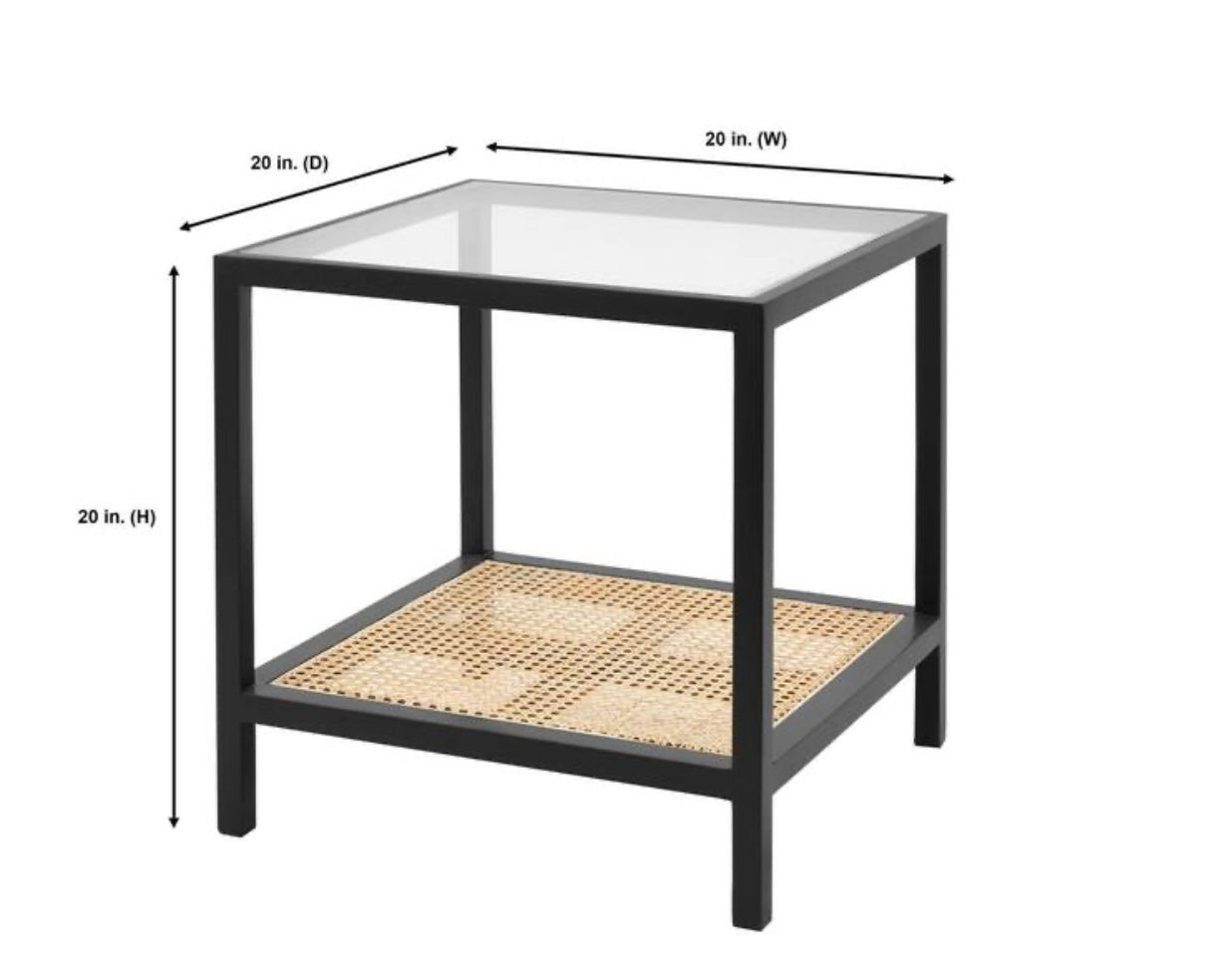 Odell Cane Rattan Square Accent Table