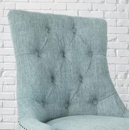 Bakerford Aloe Blue Upholstered Bar Stools (Set of 2)