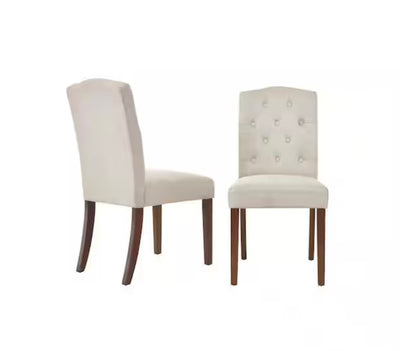 Beckridge Biscuit Beige Upholstered Tufted Dining Chairs (Set of 2)