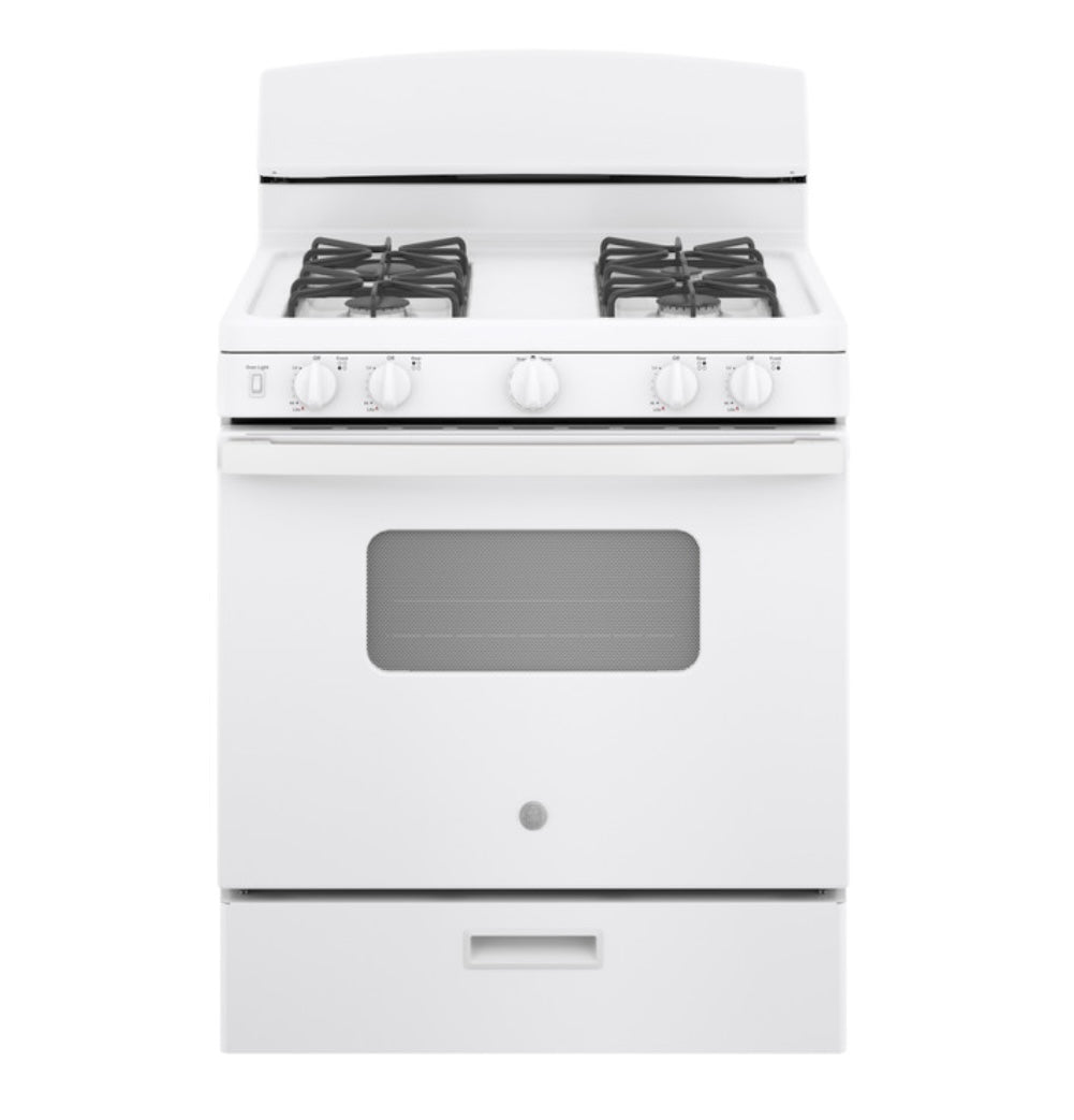 GE 30” Free-Standing Front Control Gas Range