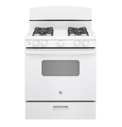 GE 30” Free-Standing Front Control Gas Range
