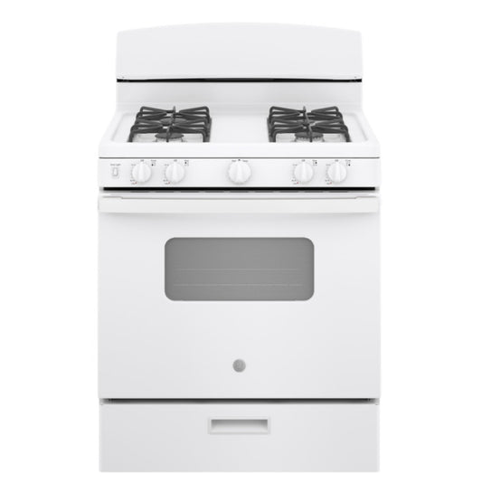 GE 30” Free-Standing Front Control Gas Range