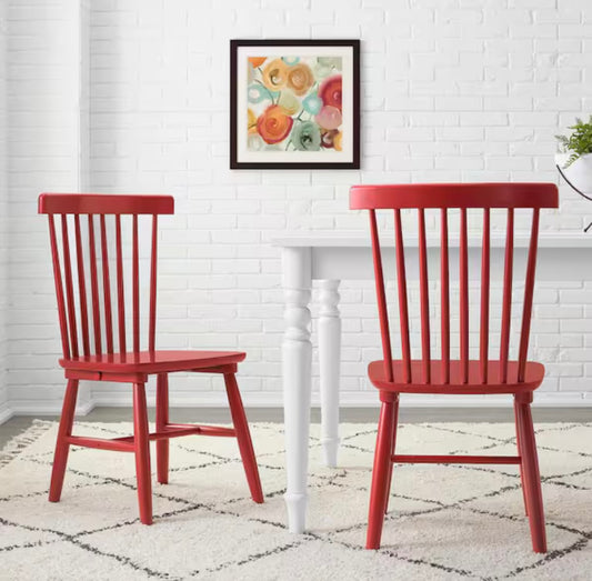 Chili Red Windsor Solid Wood Dining Chair