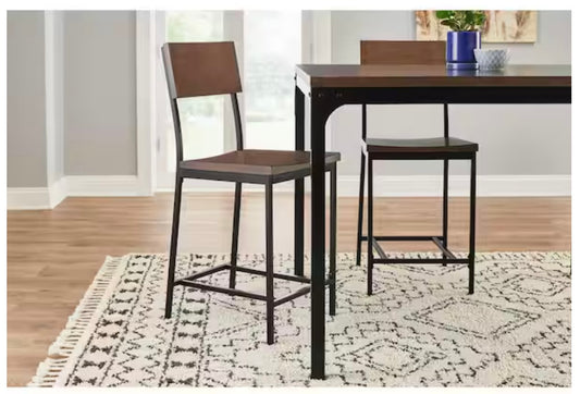 Porter Black Metal Counter Stool