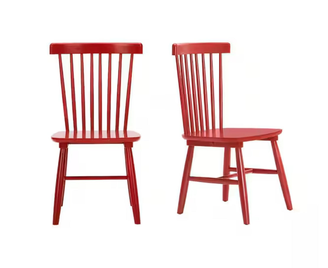Chili Red Windsor Solid Wood Dining Chair