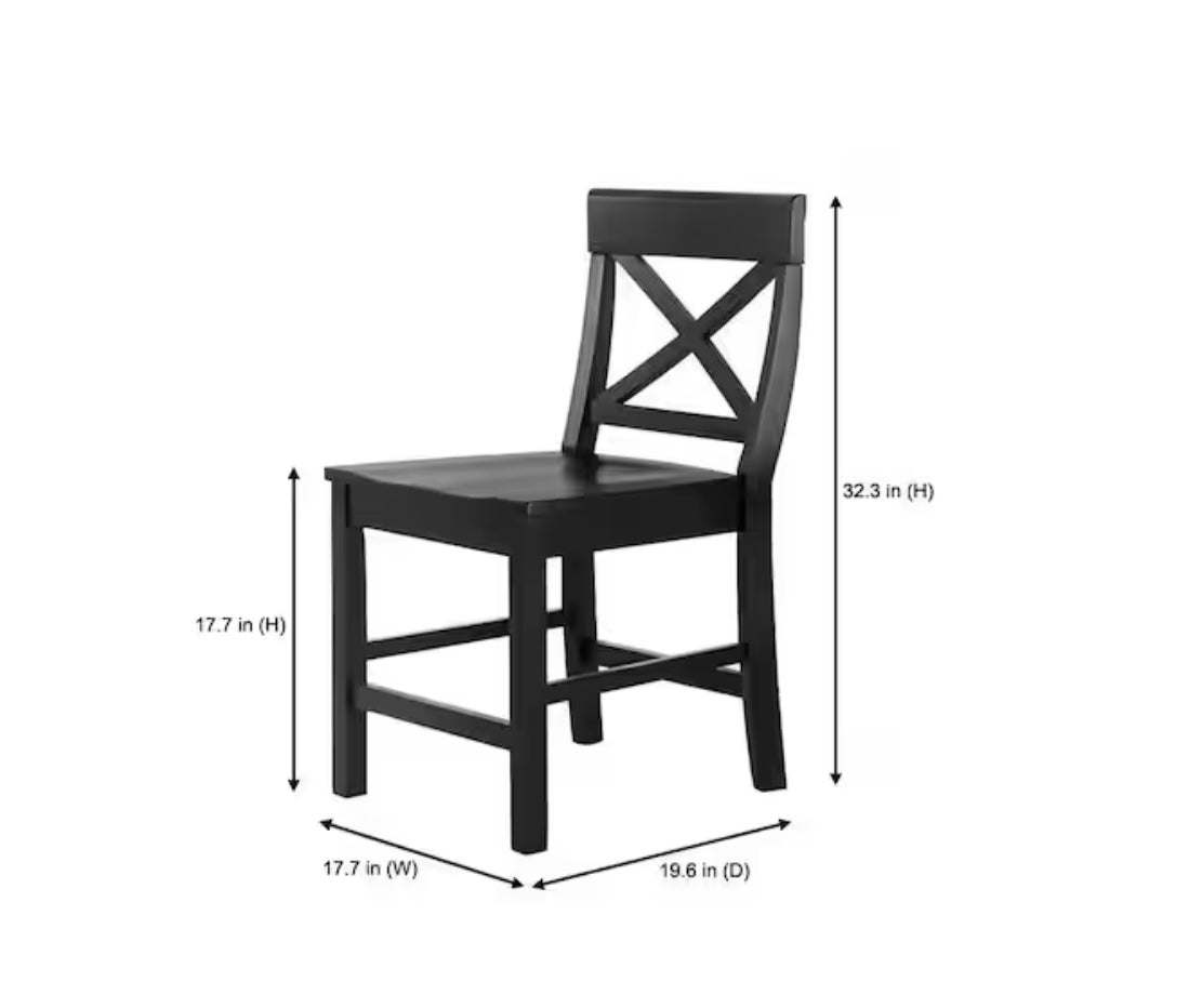 Cedarville Charcoal Black Crossback Wood Dining Chair