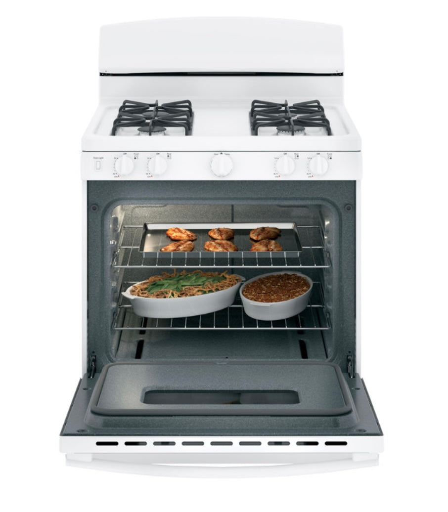 GE 30” Free-Standing Front Control Gas Range