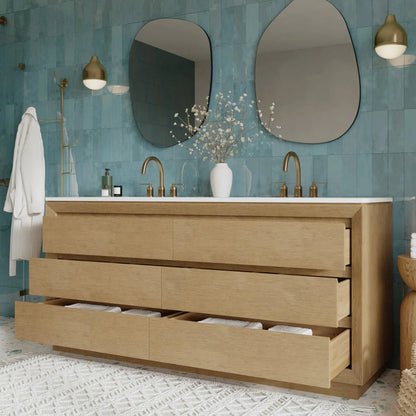 Antony 72” Double Bathroom Vanity w/Quartz Top