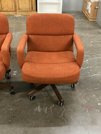 Orange Upholstered Rolling Office Chair