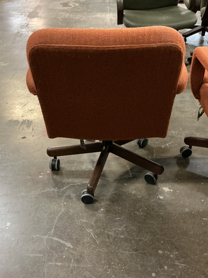 Orange Upholstered Rolling Office Chair