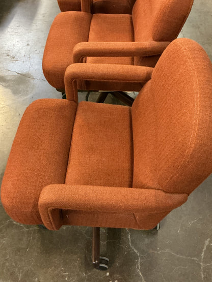 Orange Upholstered Rolling Office Chair