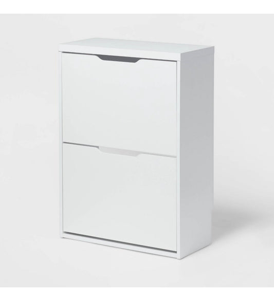 2-Tier Freestanding 12 Pair Shoe Cabinet