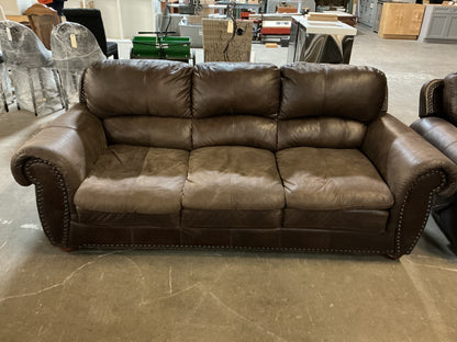 Leather Sofa w/Nailheads