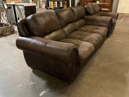 Leather Sofa w/Nailheads