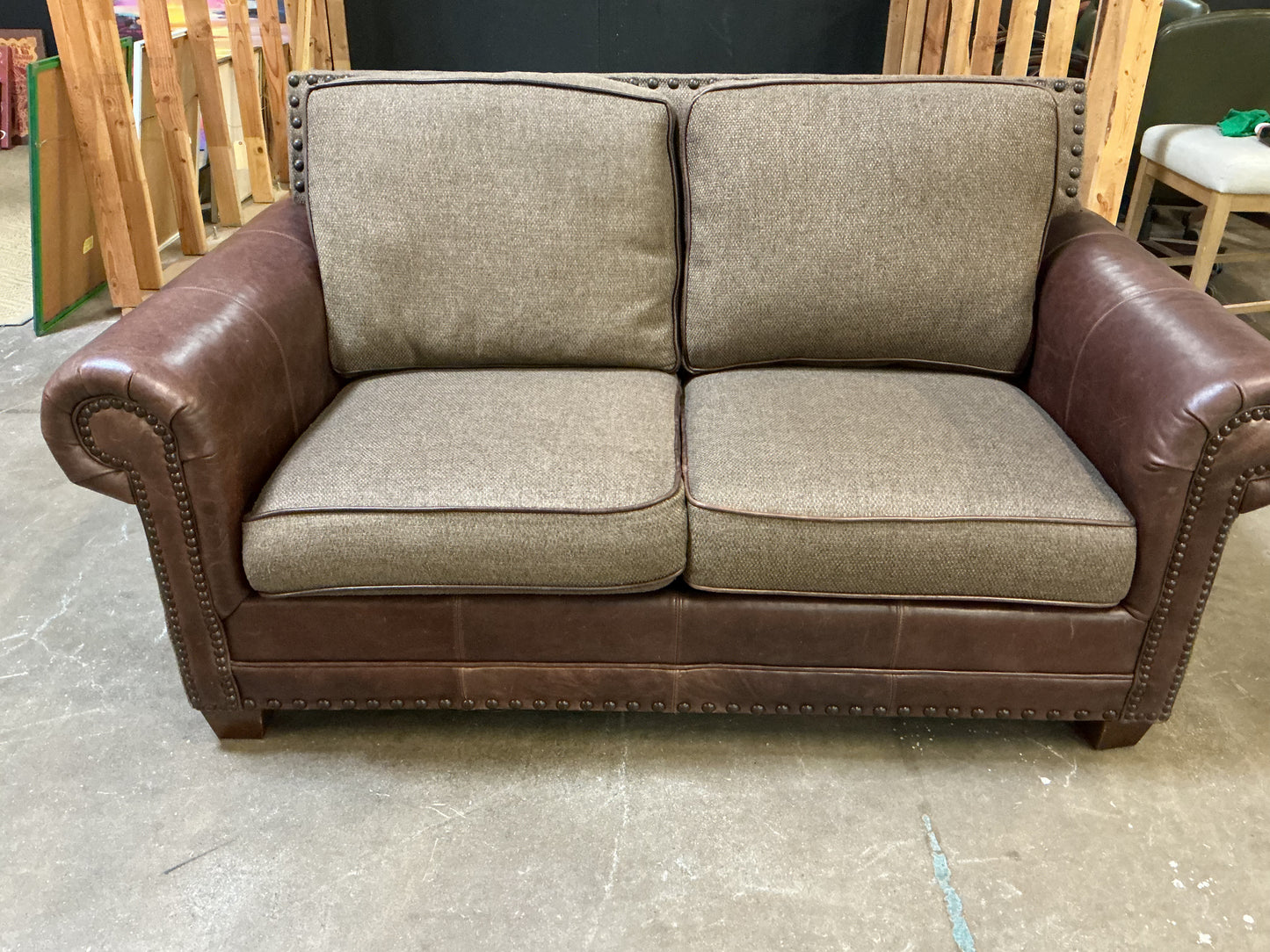 American Heritage Leather & Fabric Loveseat
