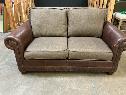 American Heritage Leather & Fabric Loveseat