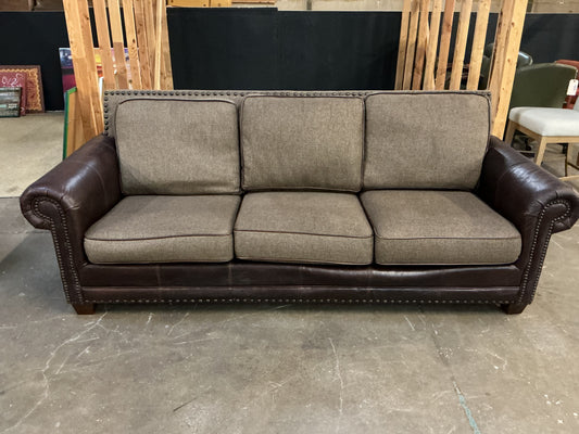 American Heritage Leather & Fabric Sofa