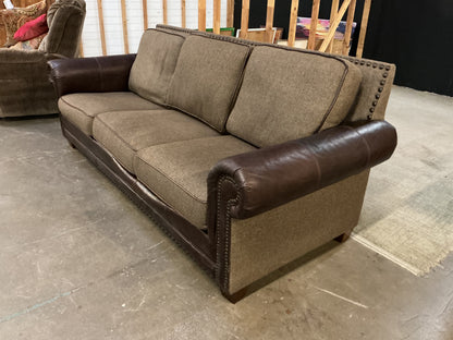American Heritage Leather & Fabric Sofa