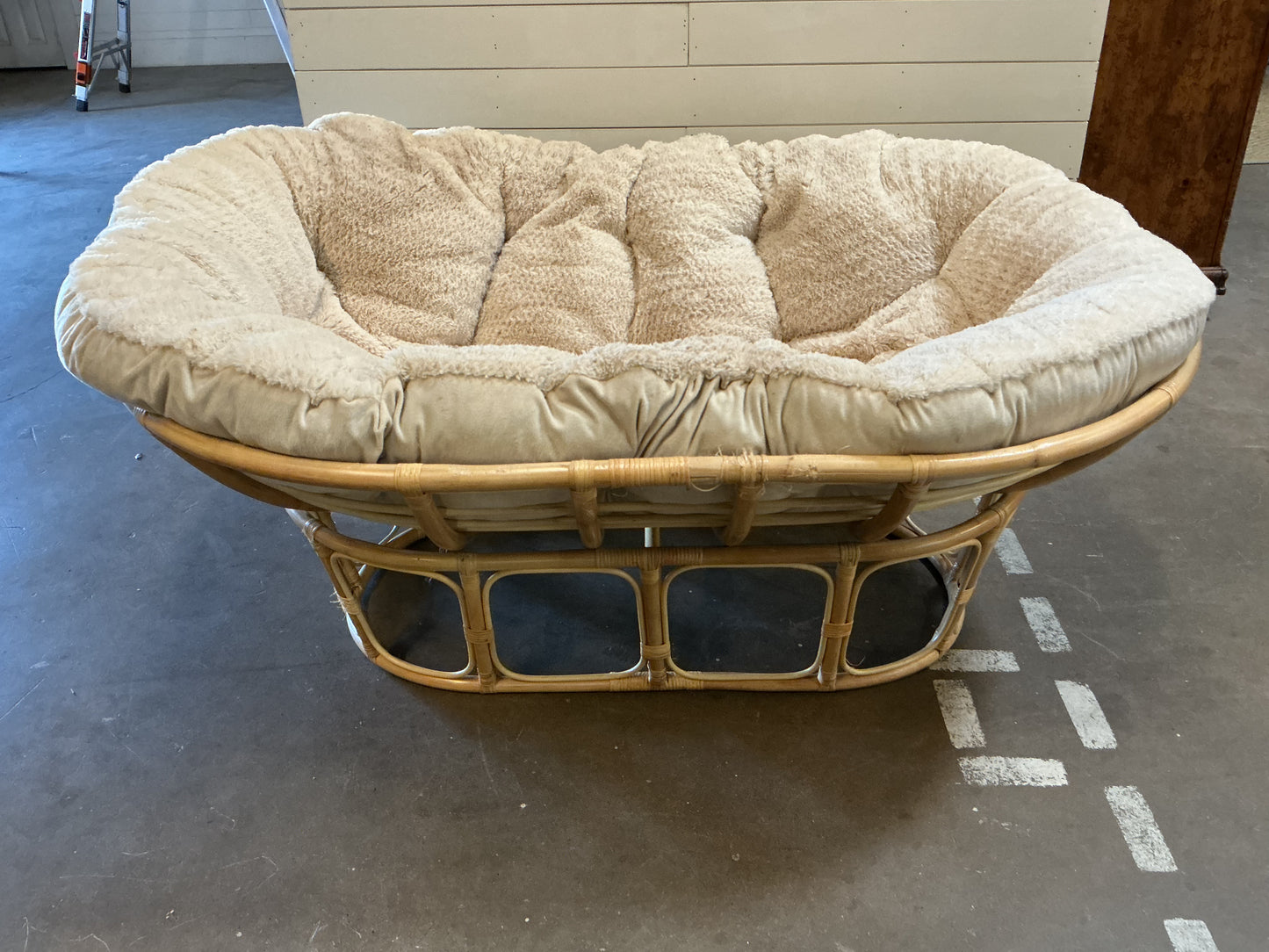 Faux Fur Double Papasan Chair