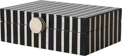 Mango Wood & Resin Striped Box w/Knob