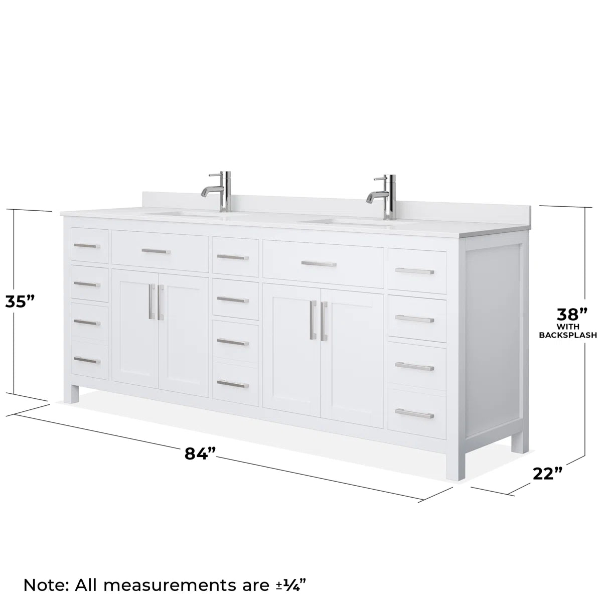 Beckett 84” Freestanding Double Bathroom Vanity