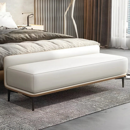Genuine Leather Upholstered Bench