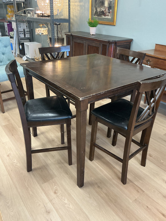 Solid Wood 5pc Counter Height Dining Set