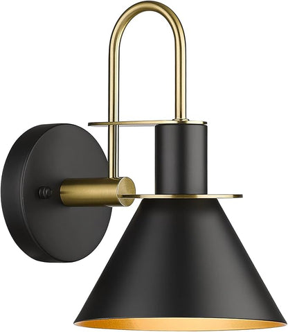 Modern Black w/Gold Finish Wall Sconce