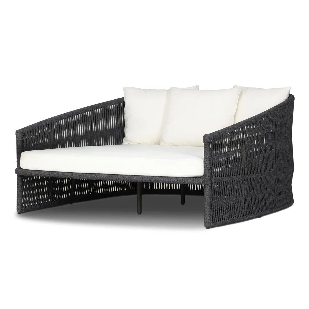 Ailena Rounded Back Wicker Patio Daybed