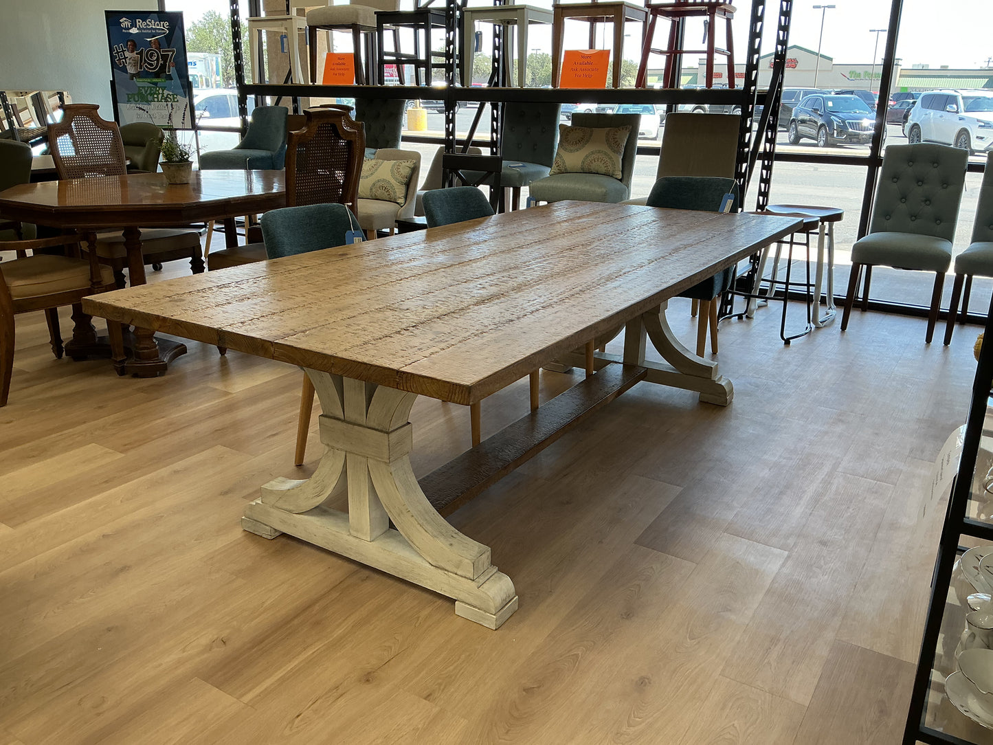 Anderia 96” Pine Wood Dining Table