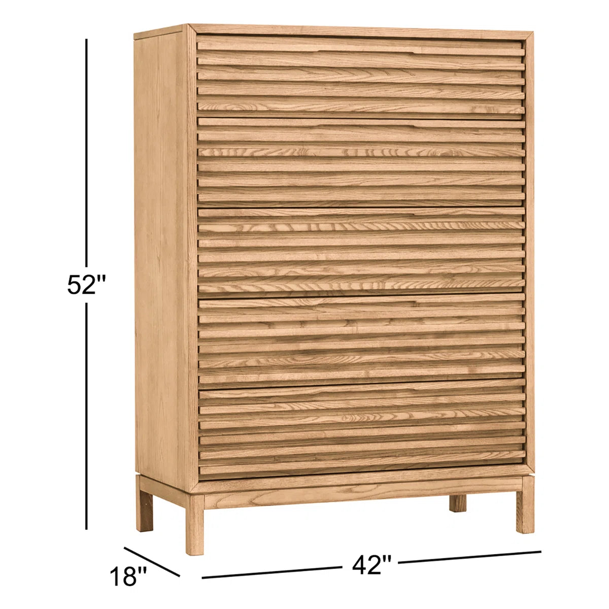 Finnian 5 Drawer Wood Dresser