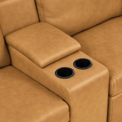 Genuine Leather Match Power Reclining Sectional