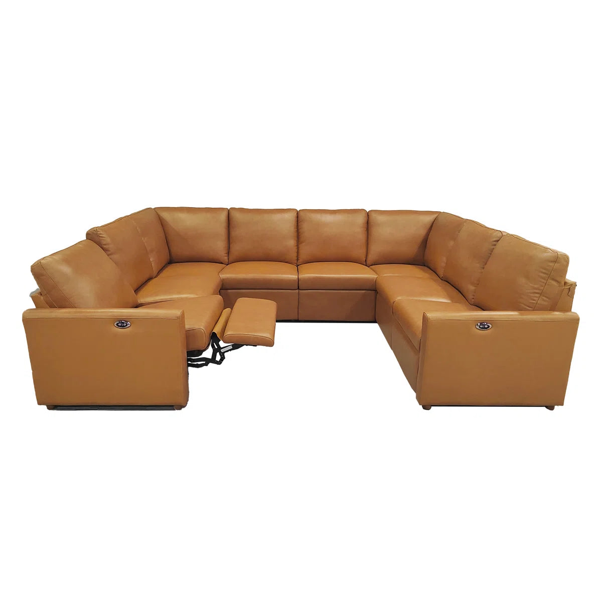 Genuine Leather Match Power Reclining Sectional