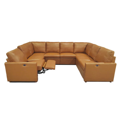 Genuine Leather Match Power Reclining Sectional