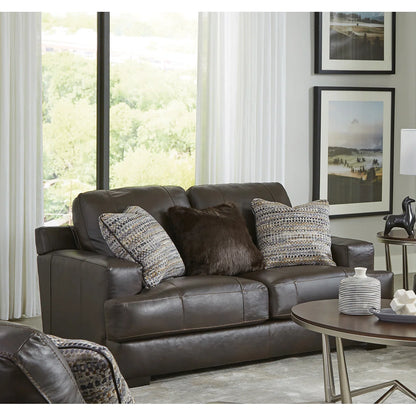 Arieyanna 67” Italian Leather Match Loveseat