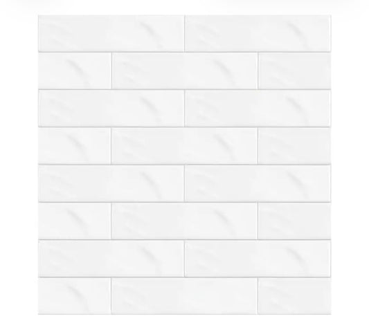 Satori Pearl White 3” x 12” Ceramic Subway Wall Tile (3 boxes)