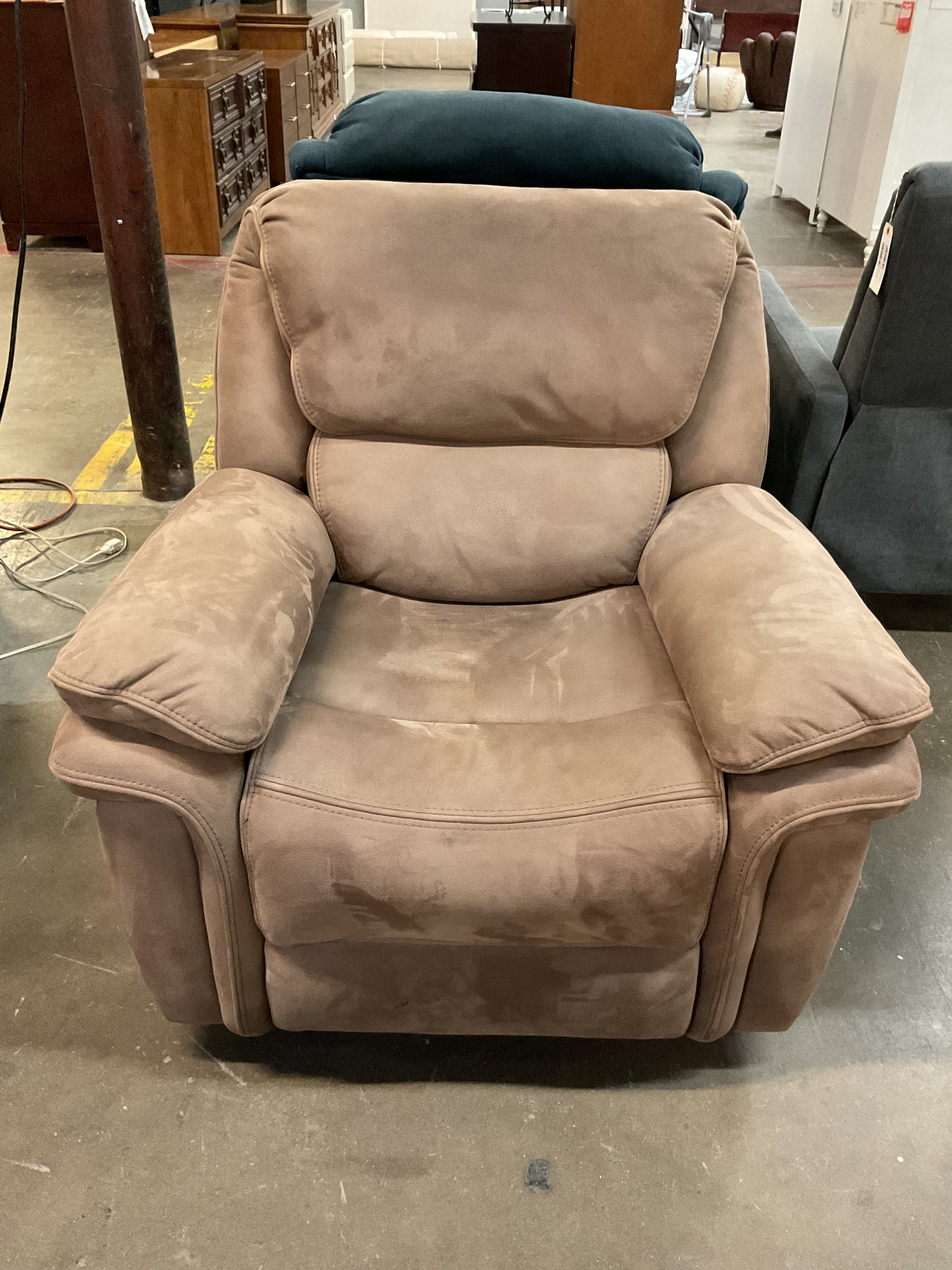 Oversized Suede Recliner