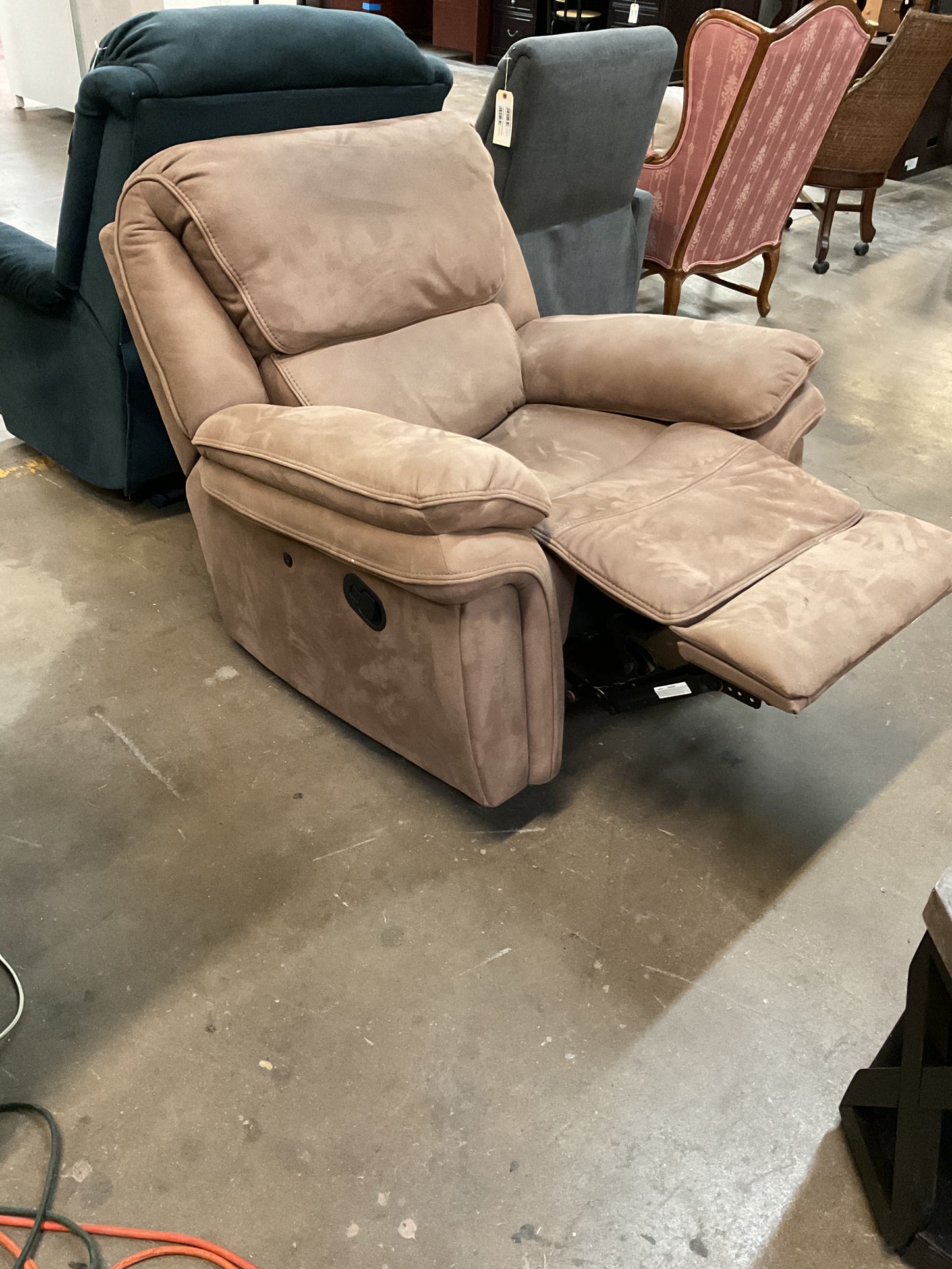 Oversized Suede Recliner