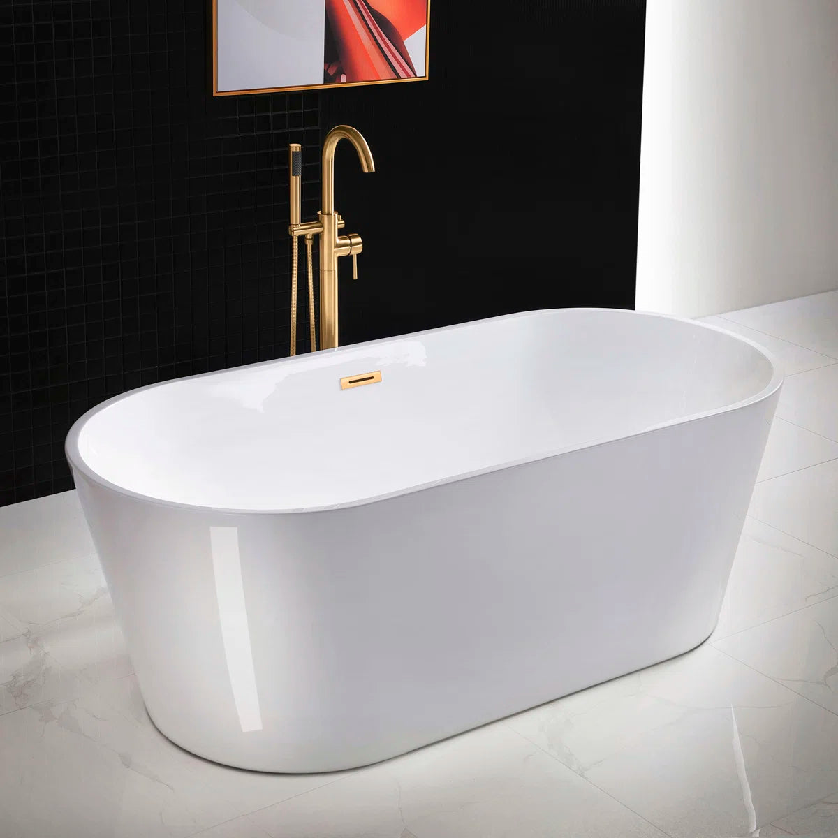 Woodbridge 67” x 32” Freestanding Soaking Acrylic Tub