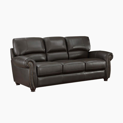 Neoga Leather Roll Arm Sofa