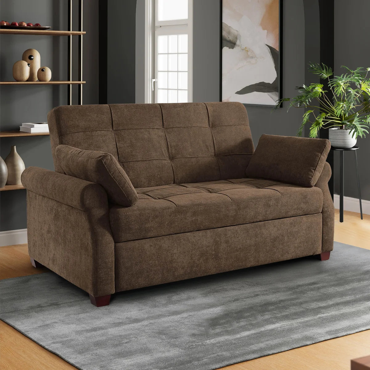 Serta Sabrina 73” Tufted Back Queen Convertible Sleeper Sofa