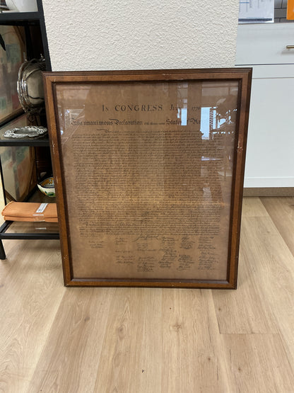 The Unanimous Declaration in Congress July 4, 1776 Replica