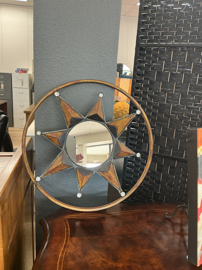 Metal Sun Face W/ Mirror