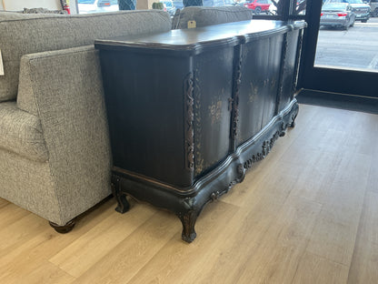 Black Lacquered Hand Painted French Style Sideboard